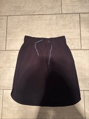 Black Athletic Drawcord Performance Skirt